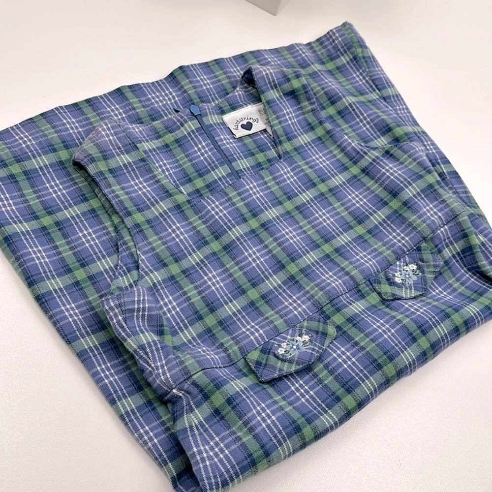 Hartstrings Vintage Jumper Blue Plaid Size 6x